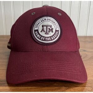 Texas A&M Aggies Logo Hat Cap Gig  'em Maroon Round Patch Top Of The World